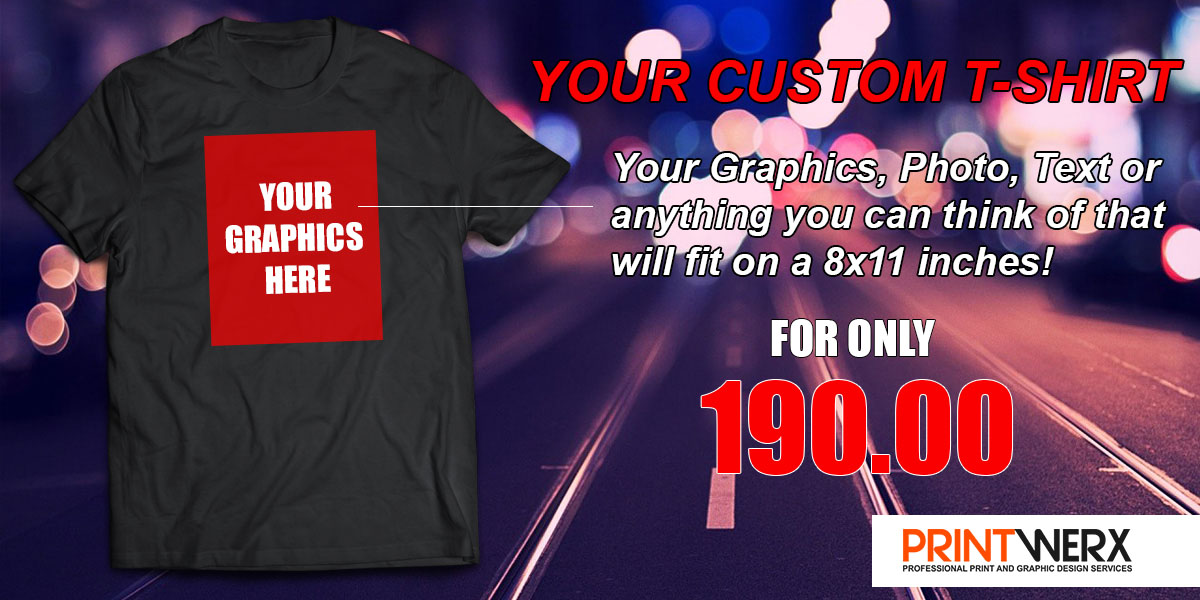Your custom t-shirt for only 190 pesos